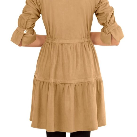 Gretchen Scott Teardrop Dress - Ultra Suede - Beige - Size Small - NWOT - Picture 3 of 3